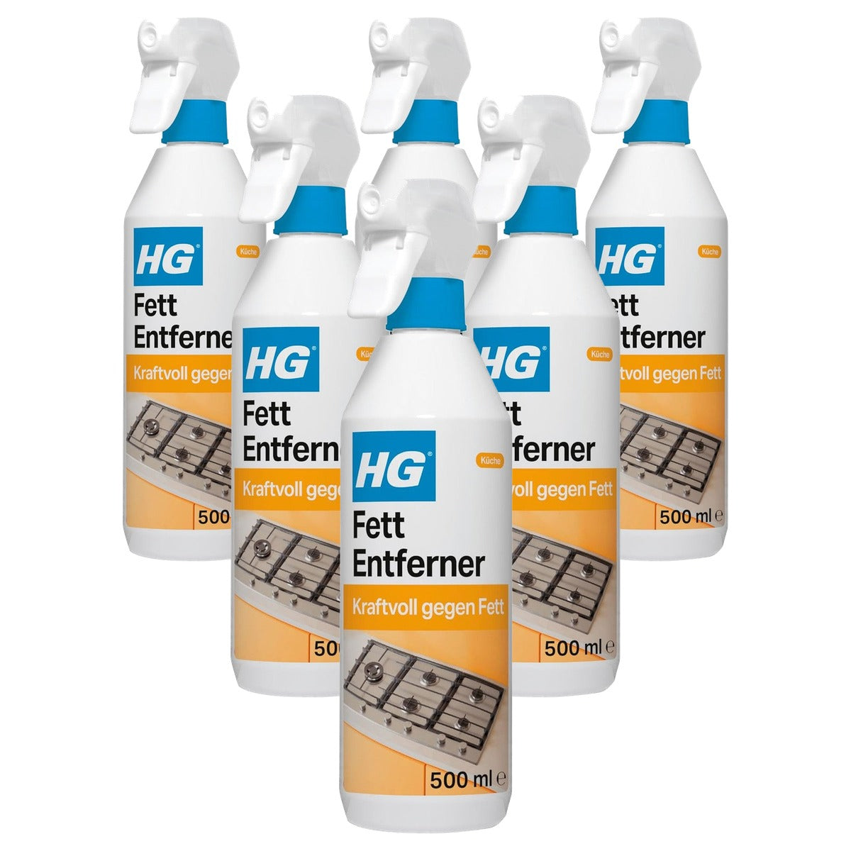 HG Keuken ontvetter sterke keukenvetoplosser 6 x 500 ml - Voordeelverpakking