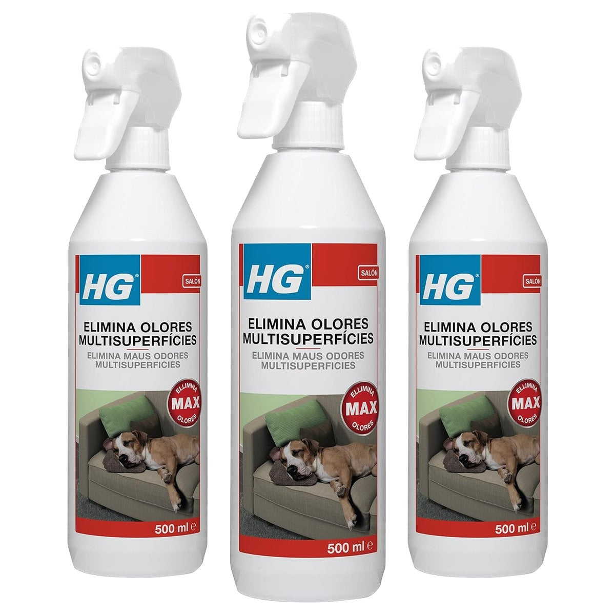 HG Multifunctionele geurverwijderaar spray 3 x 500 ml - Voordeelverpakking