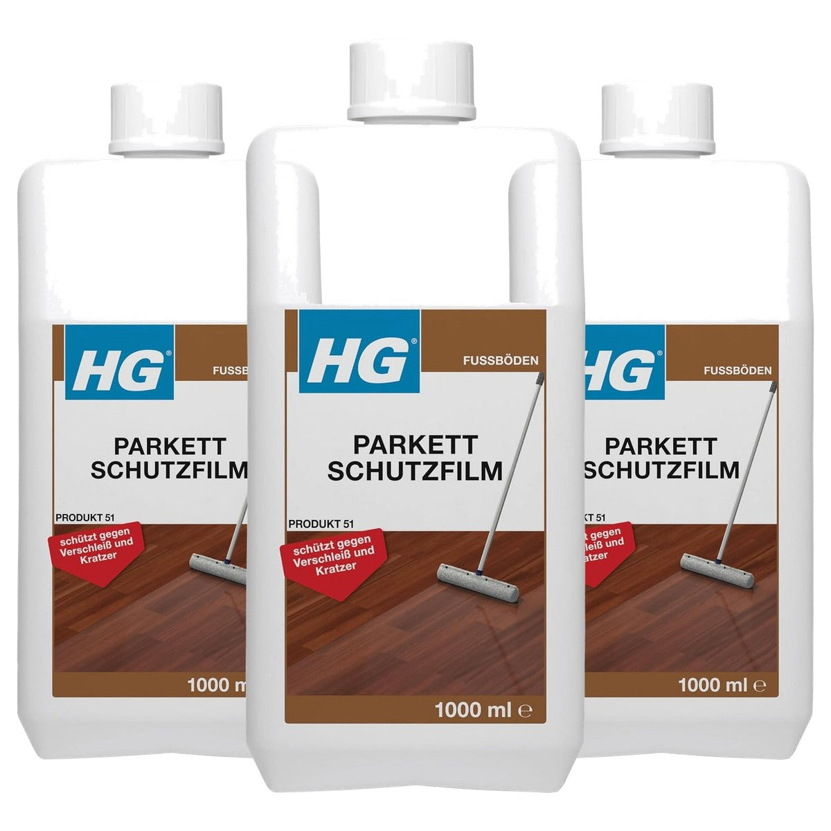 HG Parket beschermfilm 3 x 1000 ml - Voordeelverpakking