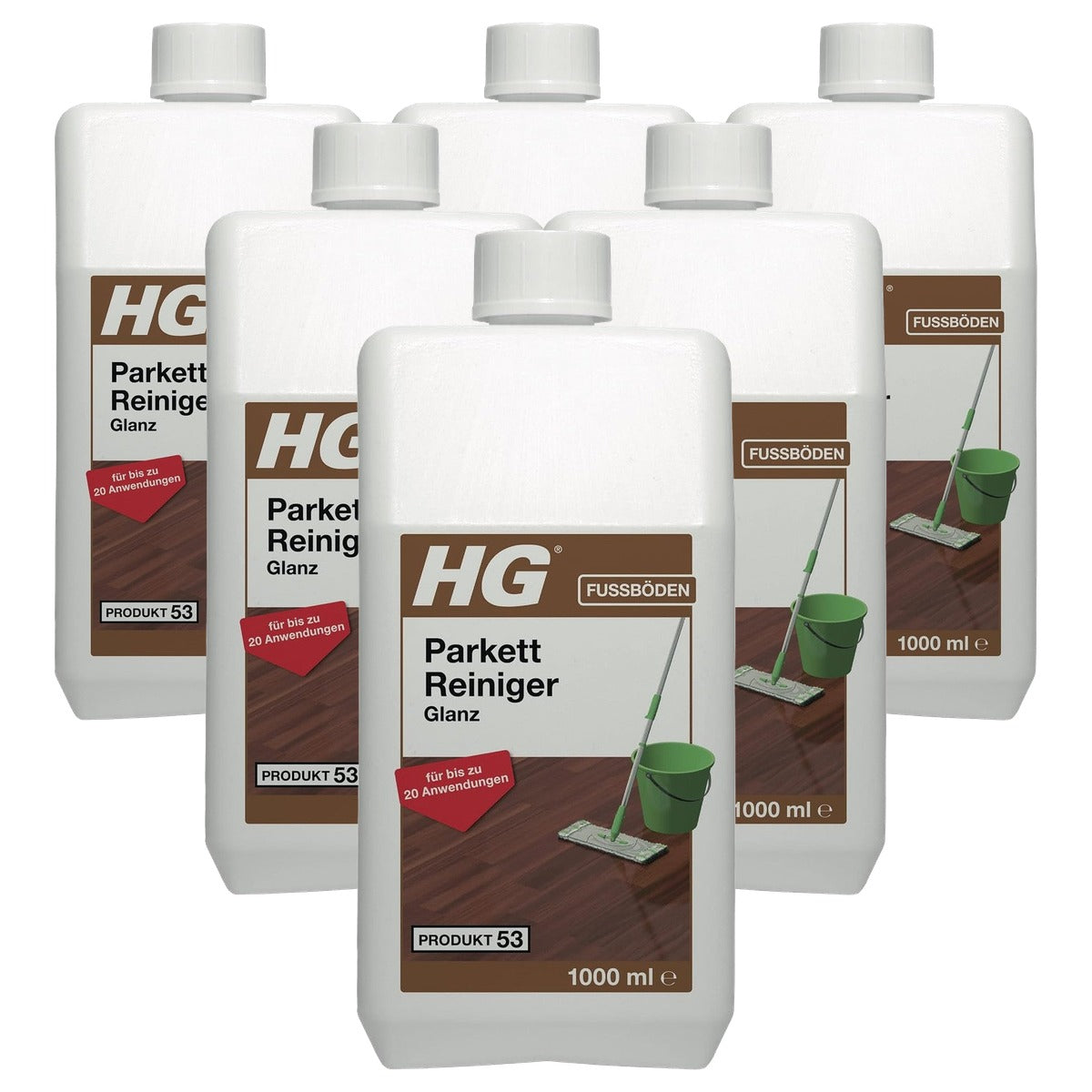 HG parketreiniger glans 6 x 1 liter - Voordeelverpakking