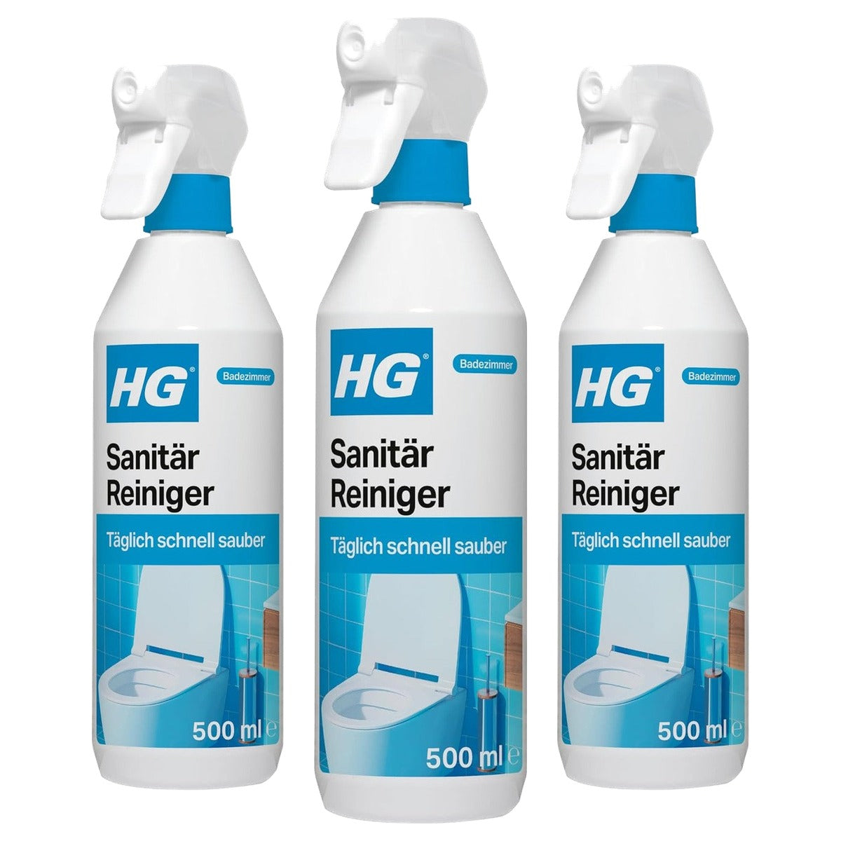 HG sanitair reiniger 3 x 500 ml - Voordeelverpakking