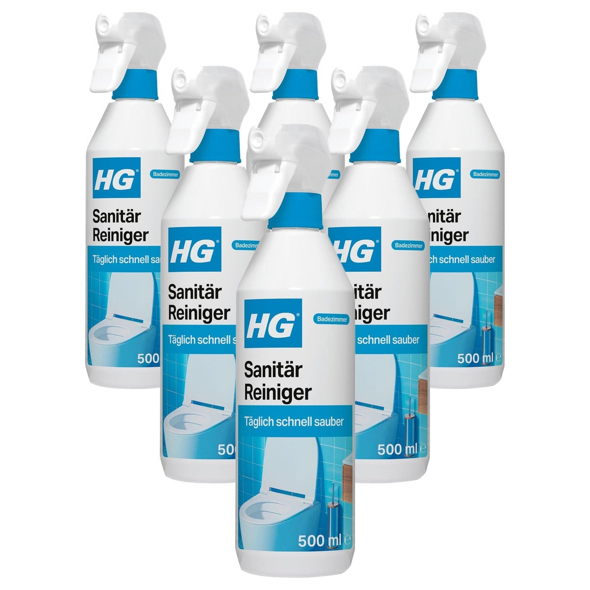 HG sanitair reiniger 6 x 500 ml - Voordeelverpakking