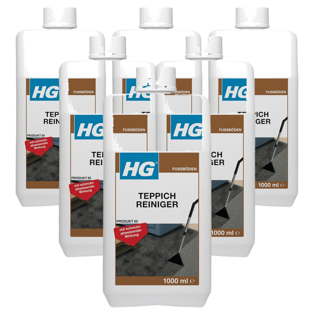HG tapijtreiniger 6 x 1 liter - Voordeelverpakking