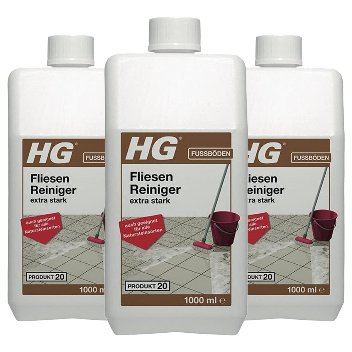 HG Tegelreiniger extra sterk 3 x 1 liter - Voordeelverpakking