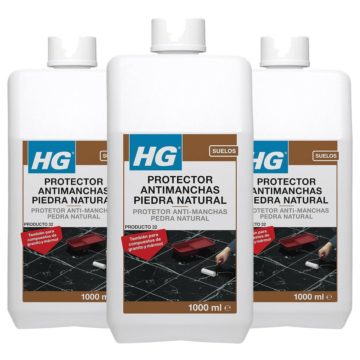 HG Vlekbescherming voor marmer/natuursteen 3 x 1 l - Voordeelverpakking