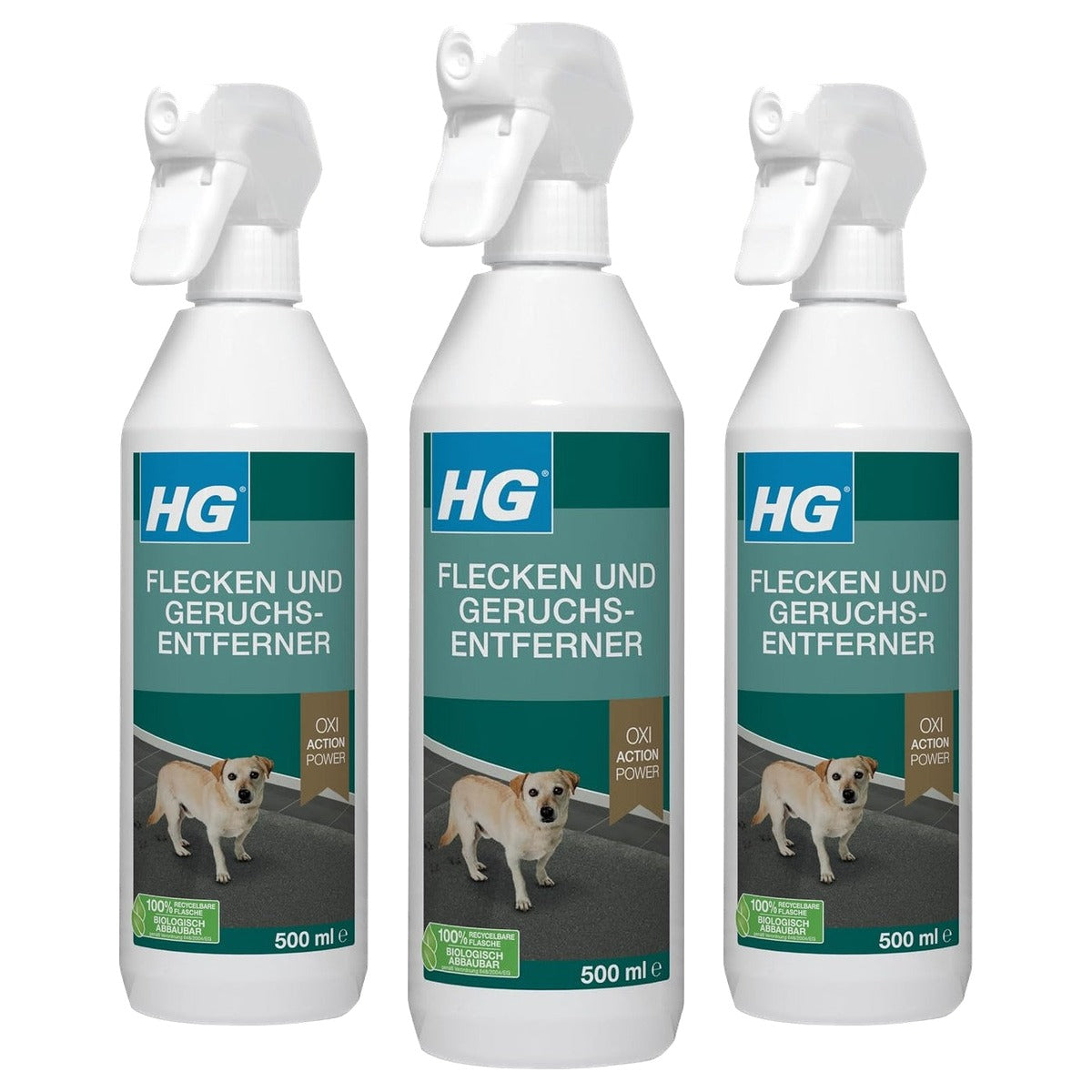 HG Vlekken & Geurverwijderaar voor Honden 3 x 500 ml - Voordeelverpakking