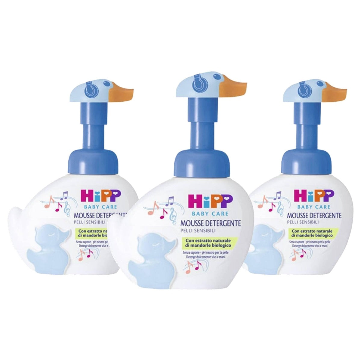 HiPP Baby Care Reinigingsmousse Blauwe Eend 3 x 250 ml - Voordeelverpakking