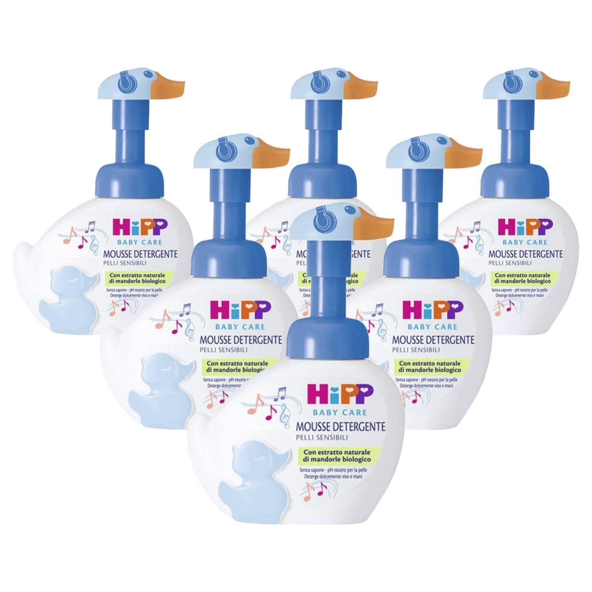 HiPP Baby Care Reinigingsmousse Blauwe Eend 6 x 250 ml - Voordeelverpakking