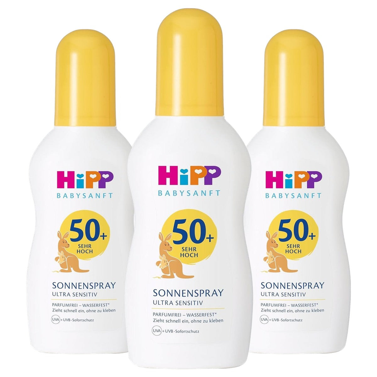 HiPP Babysanft Zonnespray LSF50+ Ultra Sensitiv 3 x 150 ml - Voordeelverpakking
