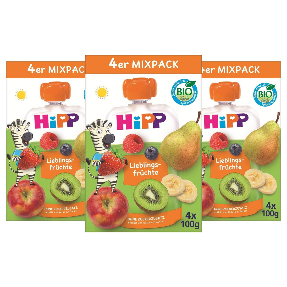 HiPP Bio Knetschie Mixpack Favoriete vruchten 3 x 16 stuks - Voordeelverpakking