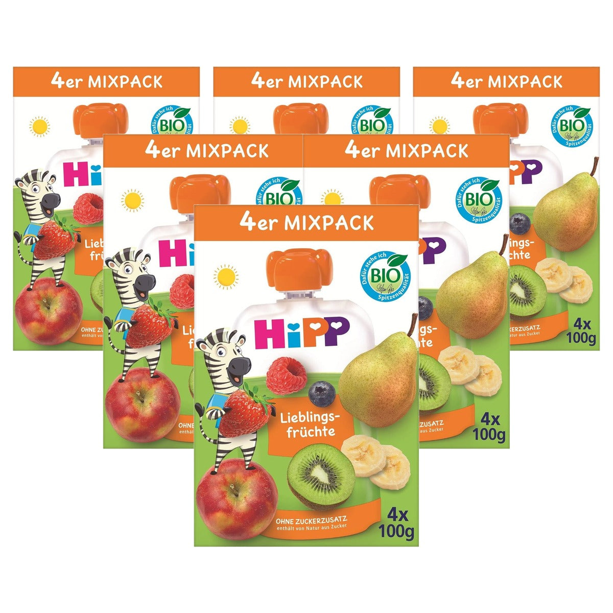 HiPP Bio Knetschie Mixpack Favoriete vruchten 6 x 16 stuks - Voordeelverpakking