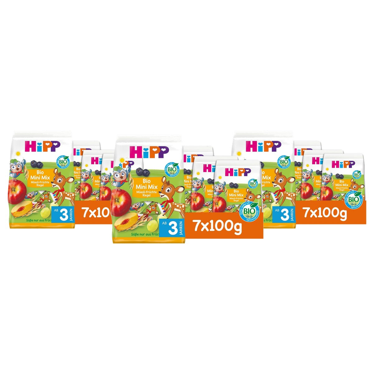 HiPP Bio Mini Mix Muesli-fruitrepen 3 x 10 stuks - Voordeelverpakking