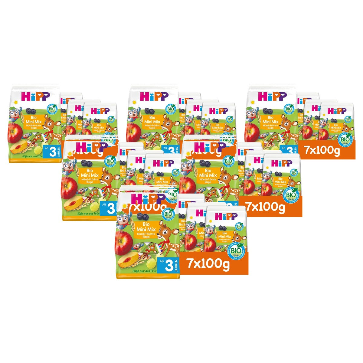 HiPP Bio Mini Mix Muesli-fruitrepen 6 x 10 stuks - Voordeelverpakking