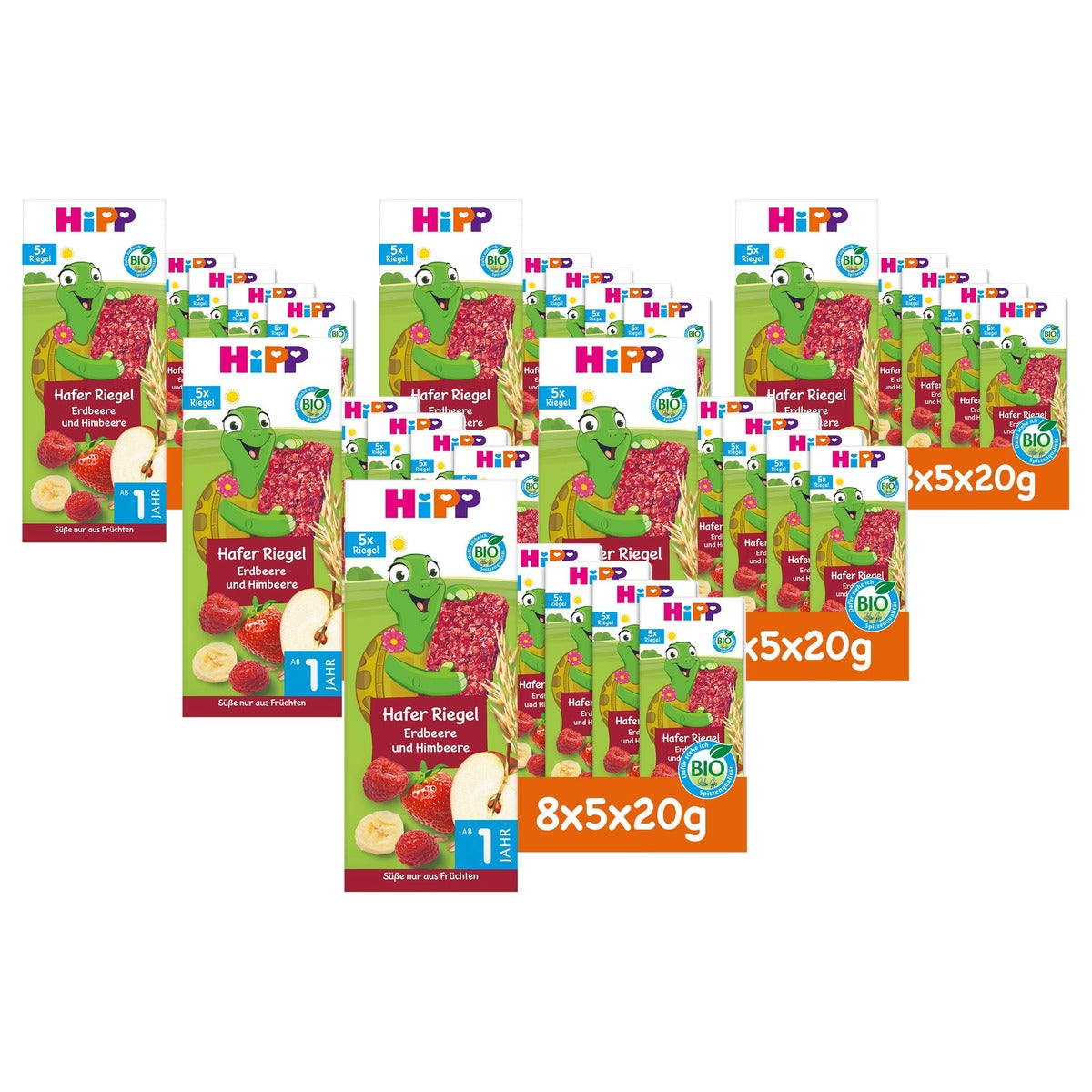 HiPP Schildpad Haverreep aardbei-framboos 6 x 40 stuks - Voordeelverpakking