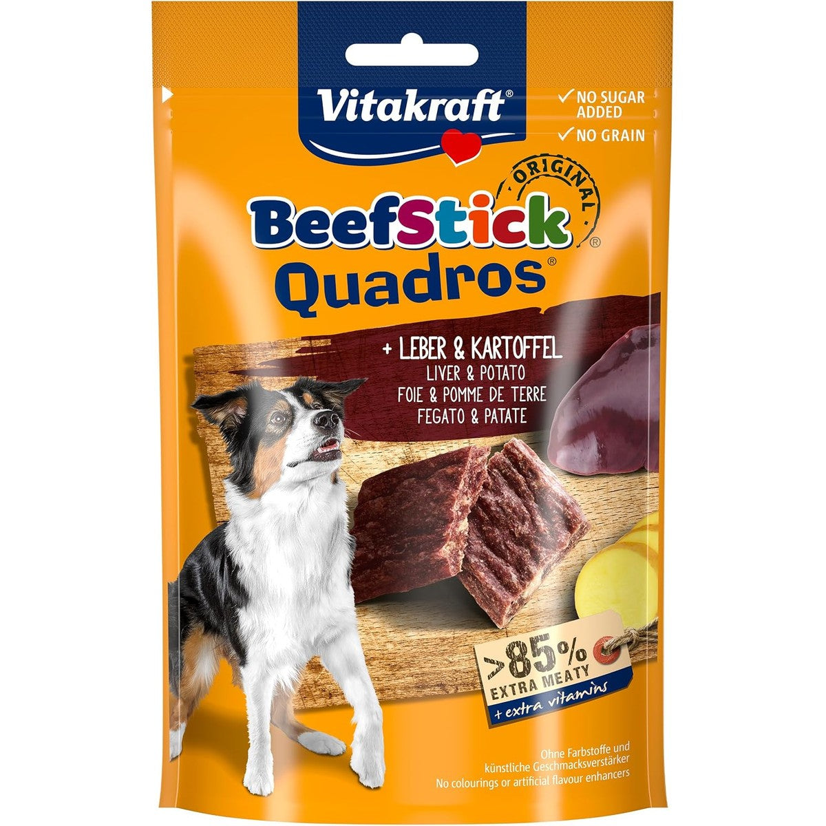 Vitakraft, hondensnack, vleessnacks, beef stick, 70 g, lever en aardappel. – Vitakraft