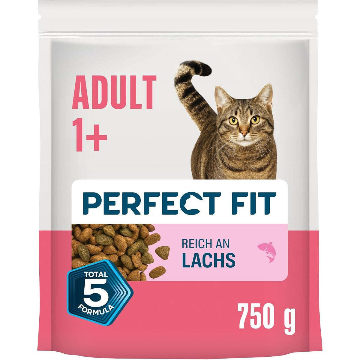 PERFECT FIT Droogvoer voor volwassen katten vanaf 1 jaar - zalm, 750 g (6 zakken) – Perfect Fit