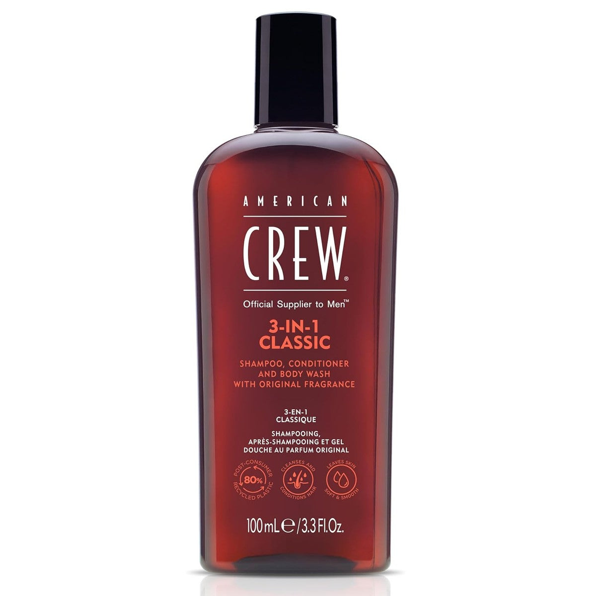 American Crew 3-in-1 Classic Shampoo, Conditioner & Body Wash 100 ml