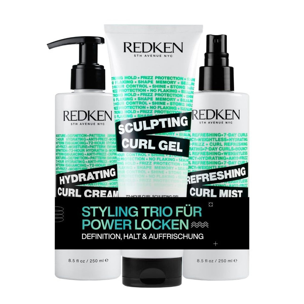 Redken Sculpting Gel, Curl Crème en Refreshing Mist Set 250 ml