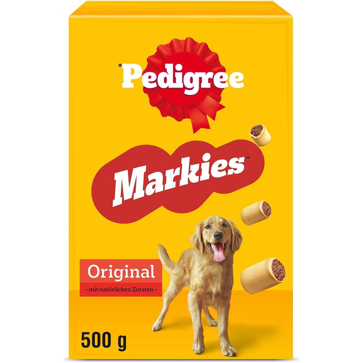 Pedigree Markies Trios - Knapperig hondenkoekje met 3 verschillende vullingen - Kip, Lam & Beenmerg - 12 x 500 g – Pedigree