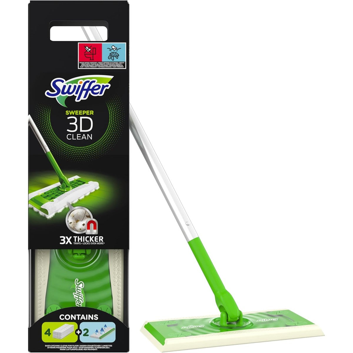 Swiffer Vloerwisser 3D Clean Starterkit 1 staaf + 6 doeken – Swiffer