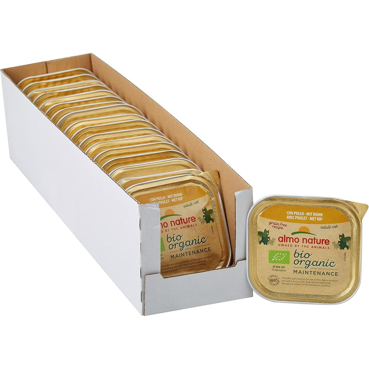 almo nature Biologisch biologisch onderhoud nat voor katten - met kip 85 g x 19 stuks, 1,62 kg – almo nature