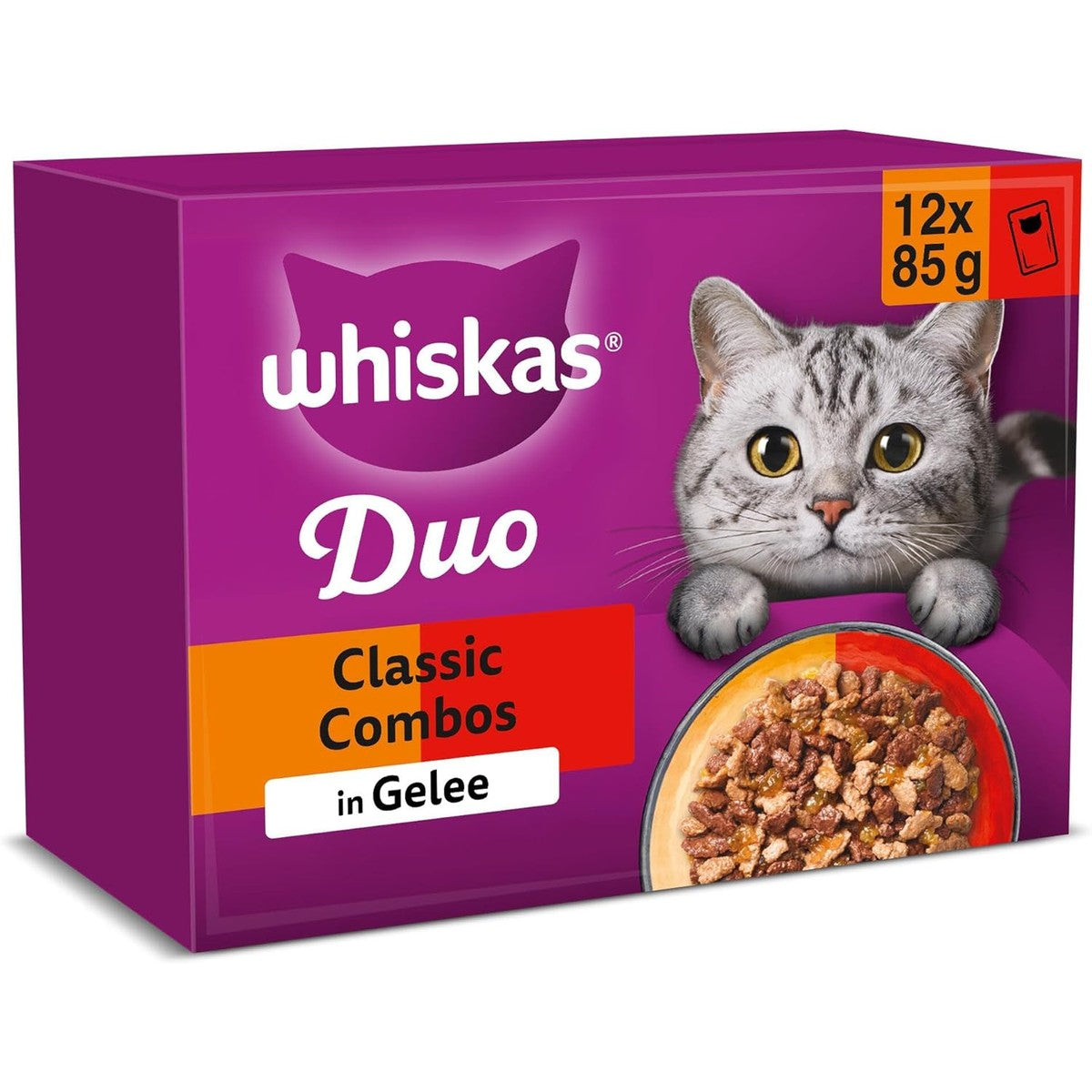 Whiskas Duo natvoer kattenvoer Classic Combo in gelei 12 x 85 g
