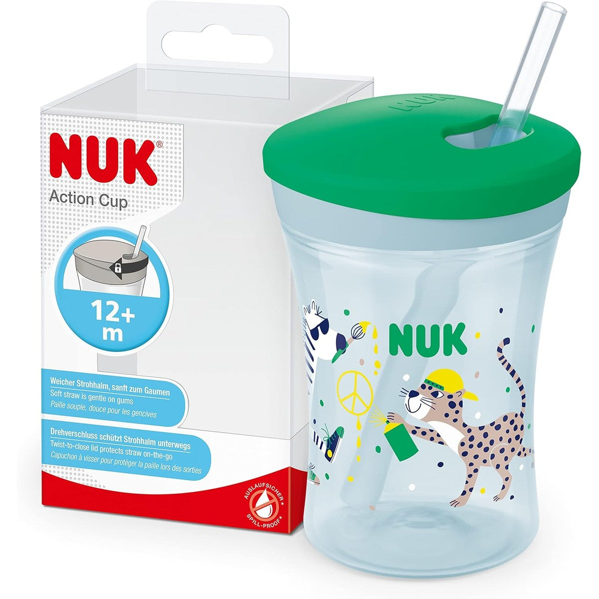 NUK Action Cup Drinkbeker groen luipaard 230 ml – NUK