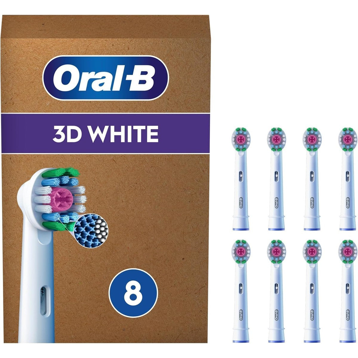 Oral-B Pro 3D White vervangende borstelkoppen - 8 stuks – Oral-B