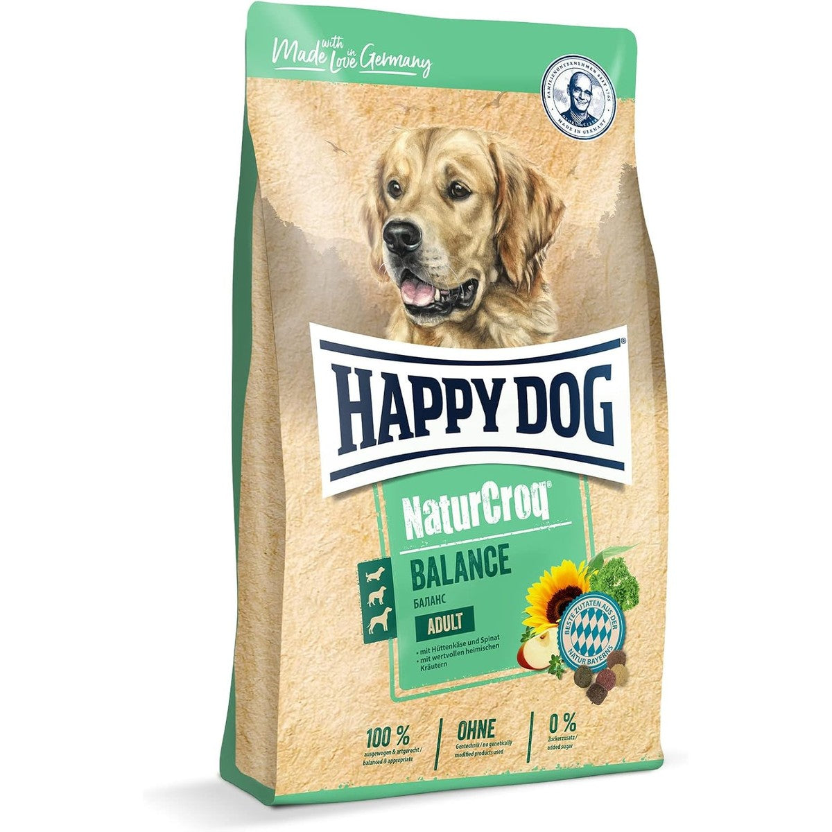 Happy Dog 60521 - NaturCroq Balance - droogvoer met inheemse kruiden voor volwassen honden - 15 kg inhoud – Happy Cat