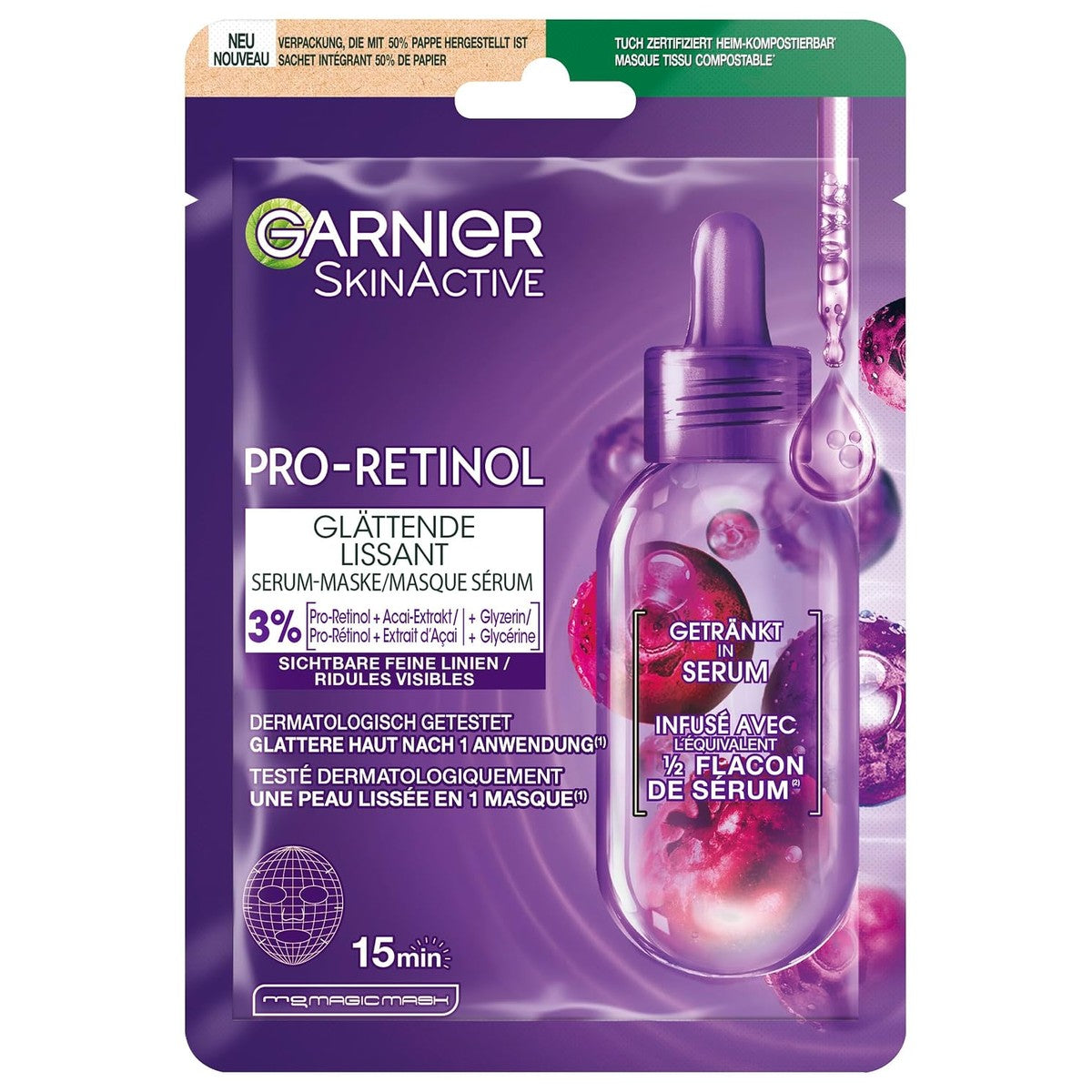 Garnier SkinActive Pro-retinol gladmakend serummasker – Garnier