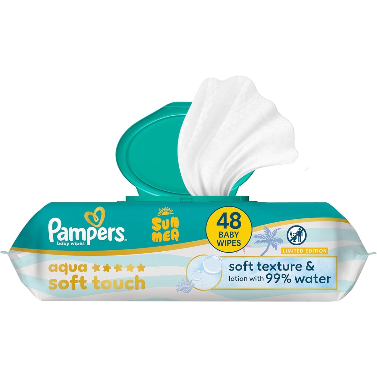 Pampers Aqua Soft Touch babydoekjes Summer Edition 48 stuks – Pampers