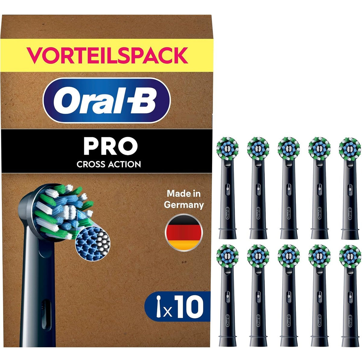 Oral-B PRO CrossAction opzetborstels zwart 10 stuks – Oral-B