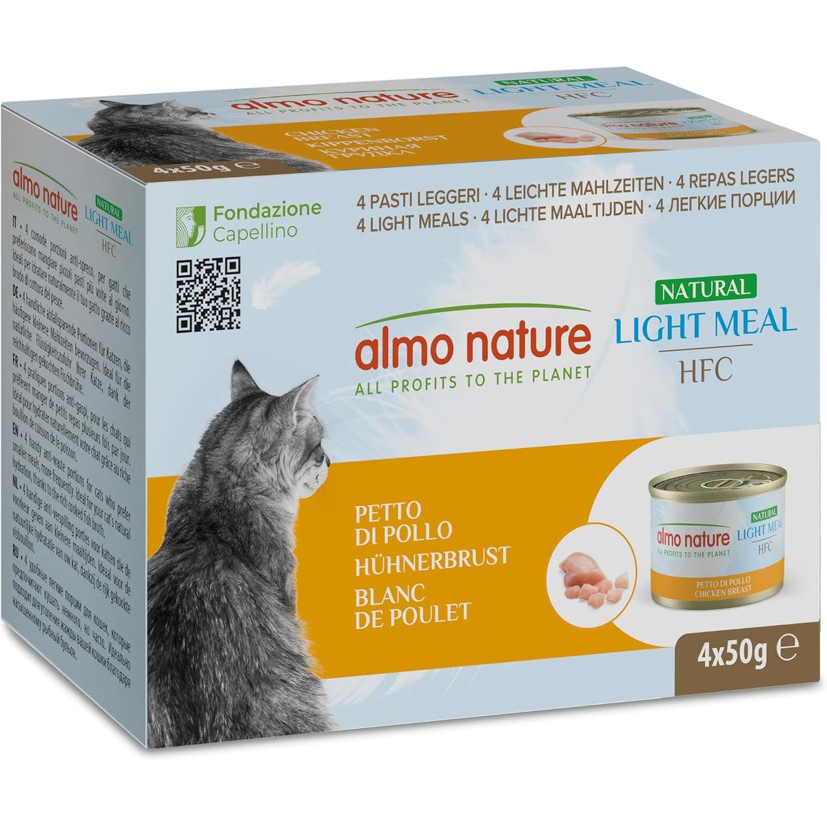 Almo Nature HFC Natural Light Meal - Chicken White - Natvoer voor volwassen katten: 4 dozen à 50 g – almo nature