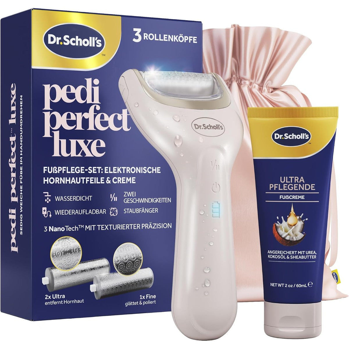 Dr. Scholl's Pedi Perfect Luxe eeltverwijderaar met 60 ml crème