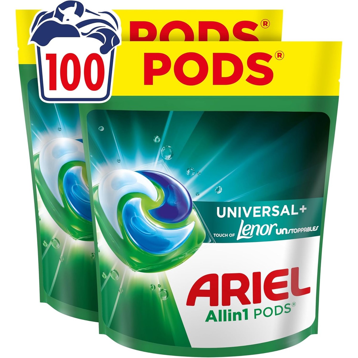 Ariel Pods Touch of Lenor Unstoppables Universeel, 100 wasbeurten – Ariel