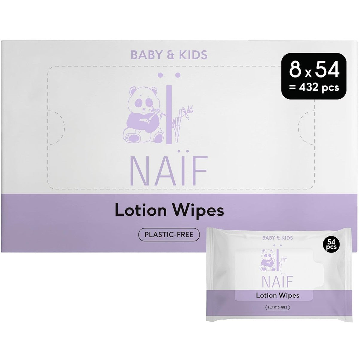 Naïf Plasticvrije Lotion Vochtige Doekjes 432 stuks – Naïf