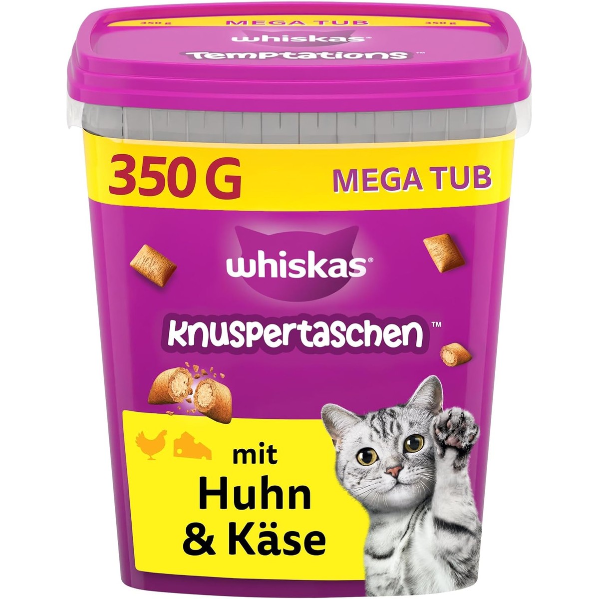 WHISKAS KNUSPERTASCHEN Box Huhn & Käse 2 x 350g – whiskas