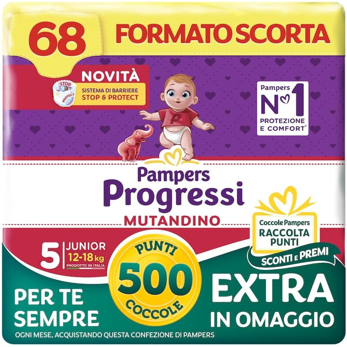 Pampers Progressi Junior Höschen maat 5 (12-18 kg) 68 Windeln – Pampers