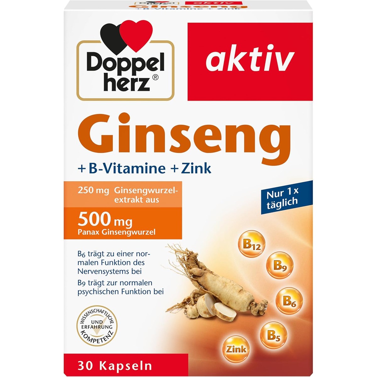 Doppelherz ginseng + B-vitaminen + zink – Doppelherz