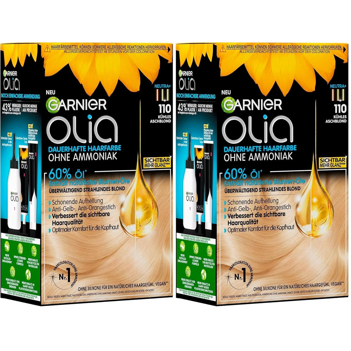 Garnier Olia 110 Koel asblond 1 stuk (verpakking van 2) – Garnier