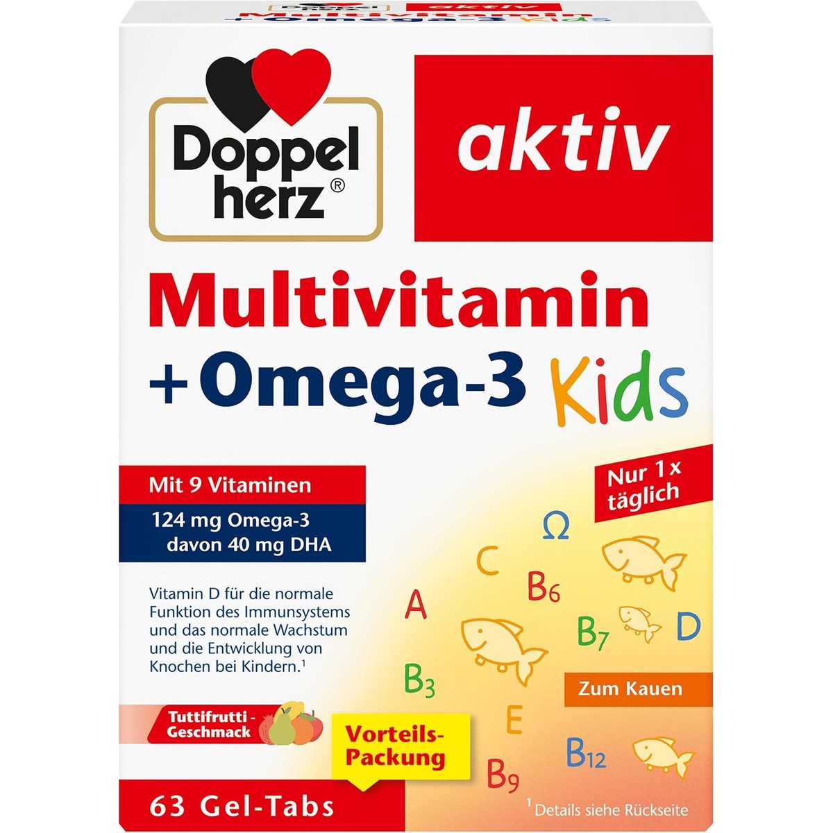 Doppelherz Multivitamine + Omega-3 Kids - met groenteachtige smaak – Doppelherz