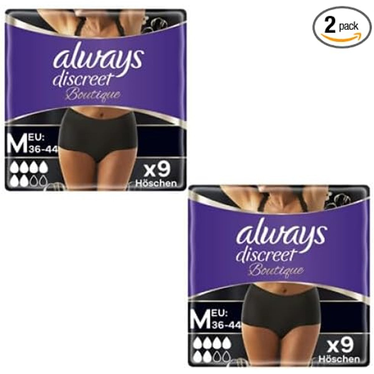 Always Discreet Boutique incontinentie-onderbroek M zwart 18 stuks – Always Discreet