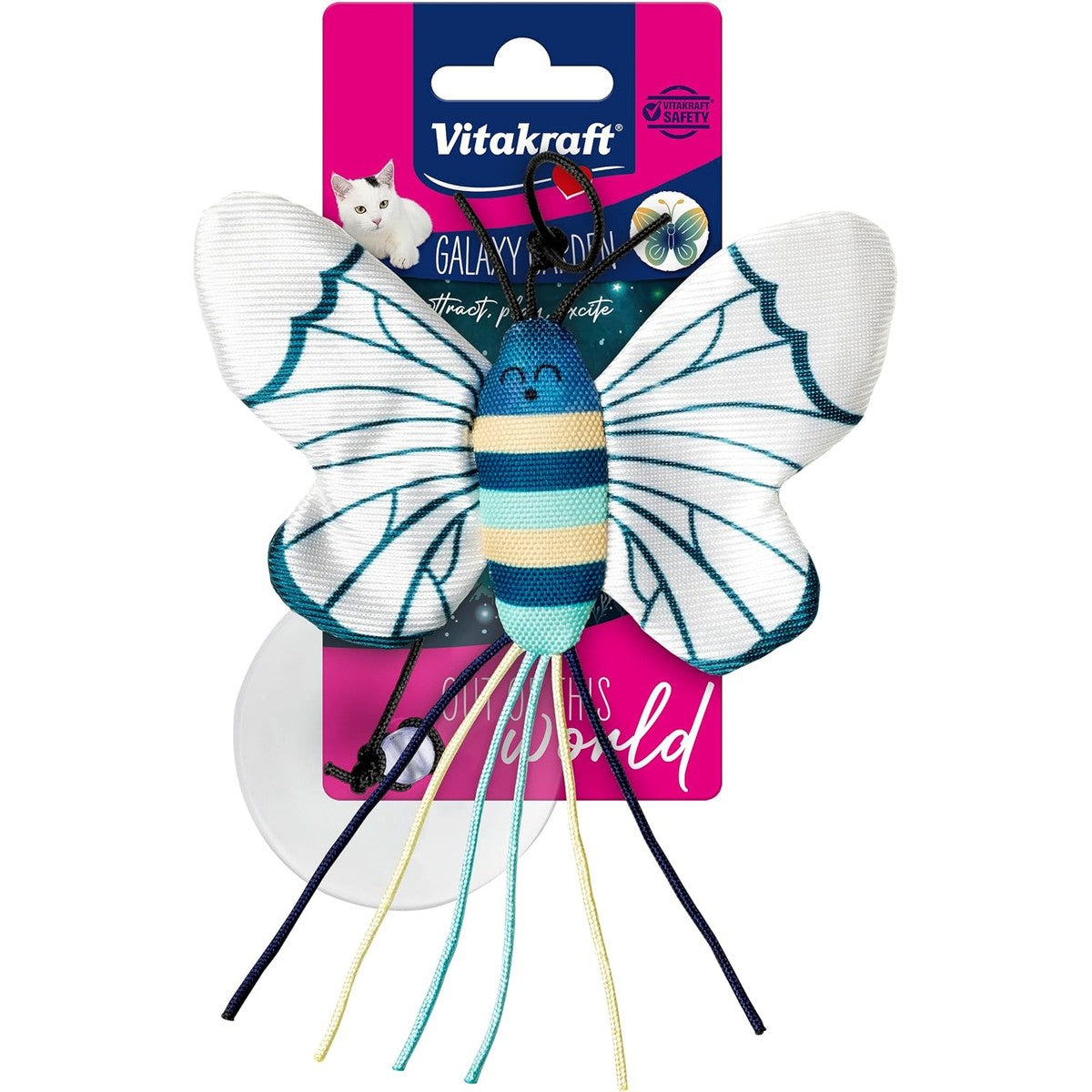 Vitakraft Galaxy Garden vlinder, kattenspeelgoed, kattenkruid, interactief speelgoed voor katten (1 stuk) – Vitakraft