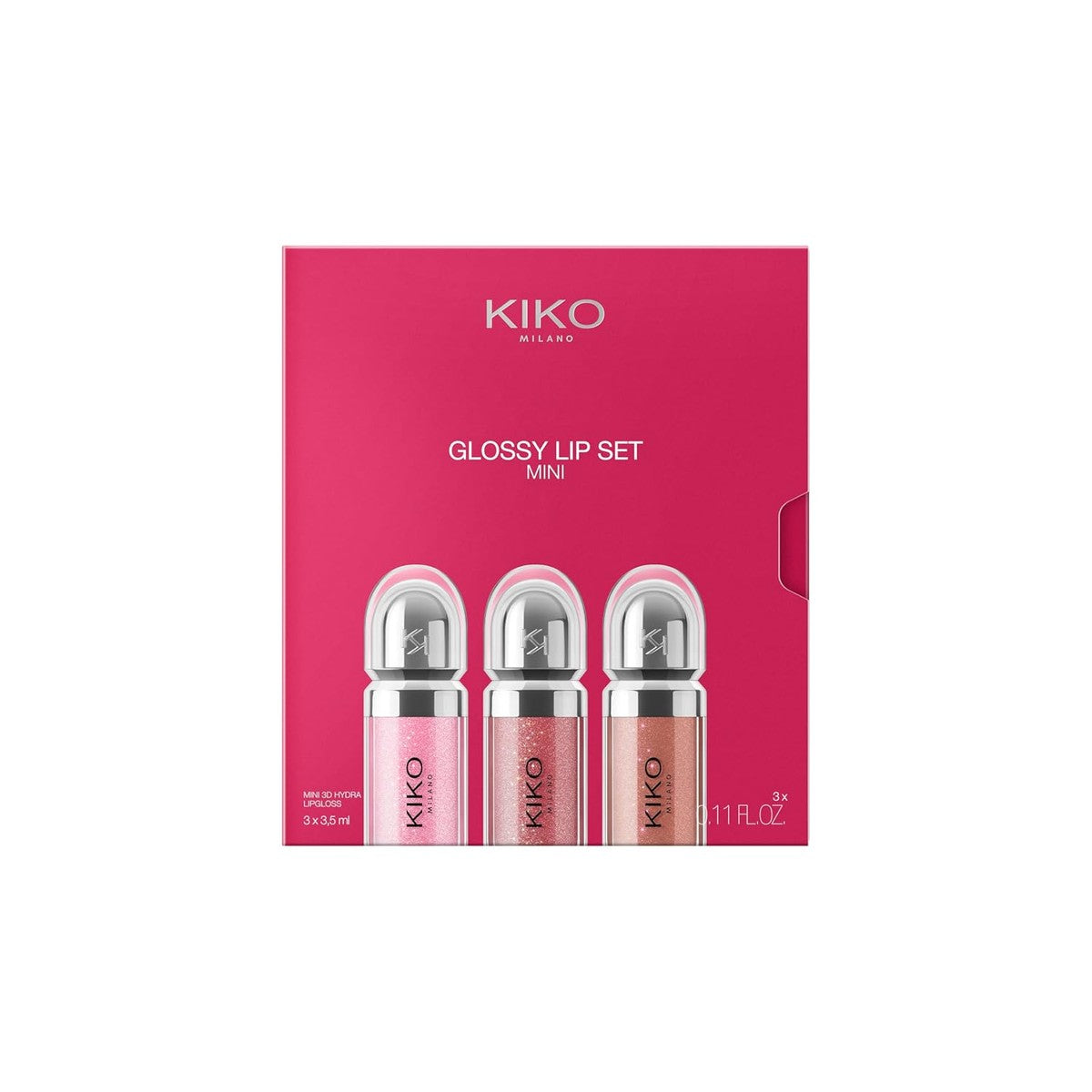 KIKO Milano Glossy Lip Set Mini, lippenset: 3 hydraterende mini-lipgloss met 3D-volumeffect – Kiko Milano