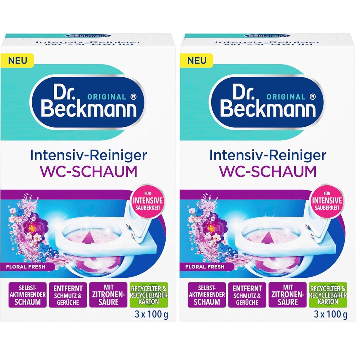 Dr. Beckmann Toiletschuim Floral Fresh 100 g x 3 (verpakking van 2) – Dr. Beckmann