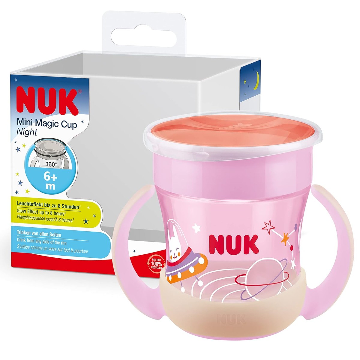 NUK Mini Magic Cup Night drinkbeker roze 160 ml – NUK