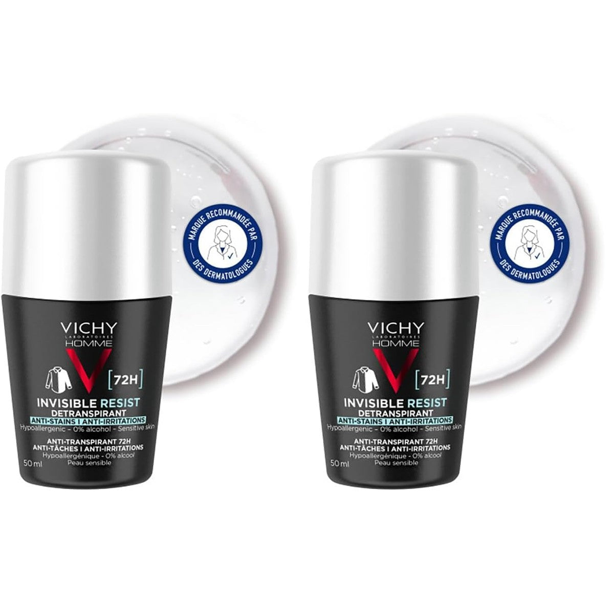 Vichy Homme Deodorant Roll-on 72h AT Invisible 50 ml