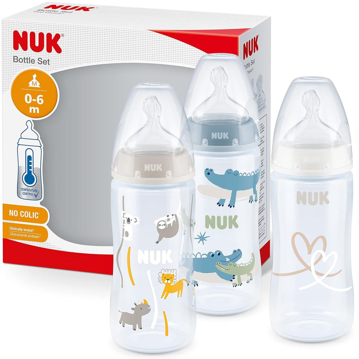 NUK First Choice+ babyfles safari 300 ml 3 stuks – NUK