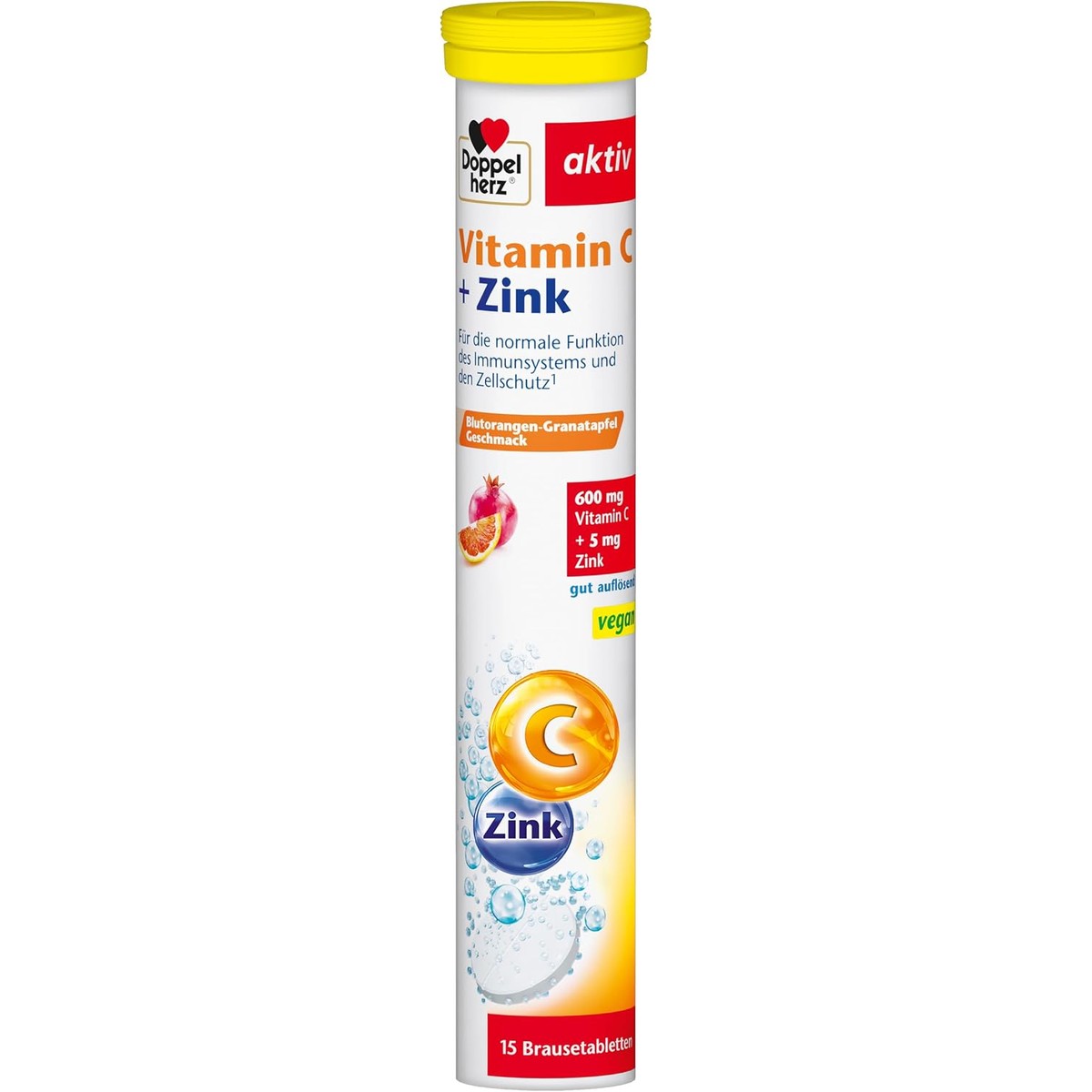 Doppelherz Vitamine C + zink - met bloedsinaasappel-granaatappelsmaak – Doppelherz