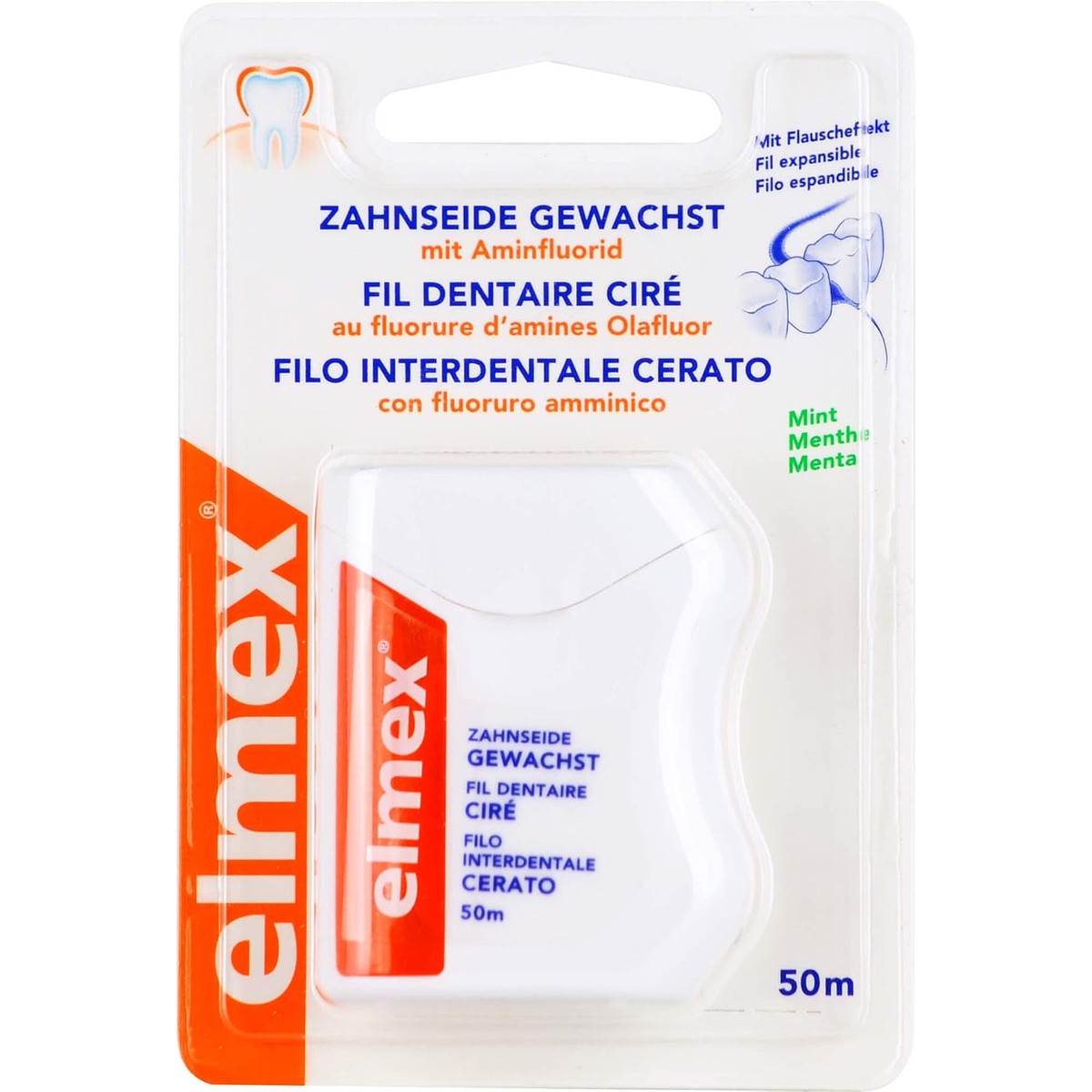 elmex Tandzijde gewaxt met aminofluoride 1 x 50 m – elmex